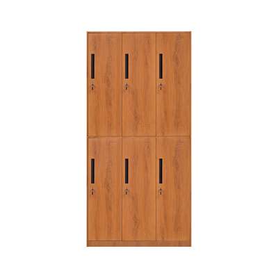 Wood grain printing 6 doors home office school use locker cabinet