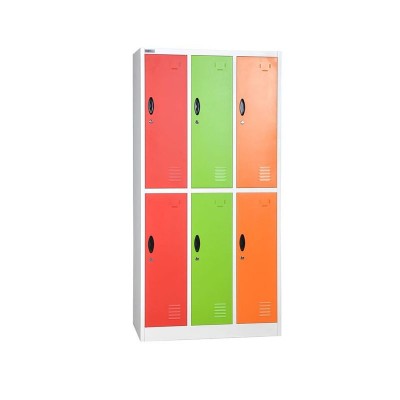 Colorful 6 Door Cupboard for Clothes Steel Cabinet Worker Metal Locker